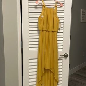 Yellow high low dress